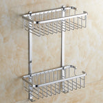 étagère salle bain double niveau or chrome moderne minimaliste clips inclusion vis écrous