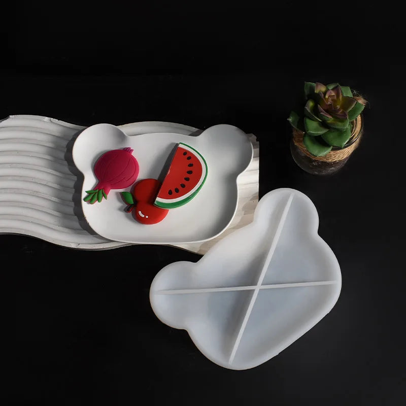 moules silicone forme ours rectangle cercle fruits décorations bricolage artisanal blanc moderne ludique