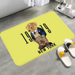 tapis sol dessin animé oiseau pistolets ours tenues chambre noir rose bleumarine