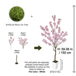 arbre artificiel fleurs rose clair moderne pot extérieur decoration maison jardins patios anniversaires