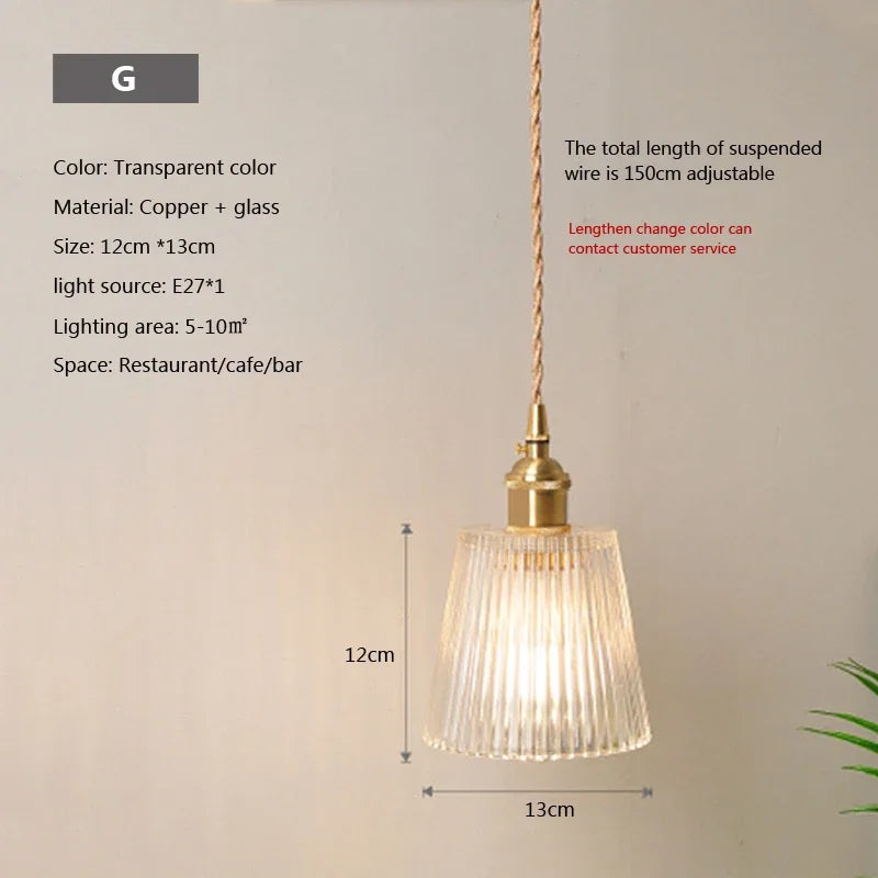 lampe suspendue transparente vintage ampoule E27 câble torsadé motifs géométriques chambre salon étude