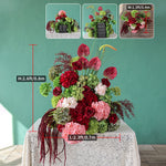 bouquet artificiel rouge rose hortensia anthurium arrangement floral décoration événement table maisonextérieur classic