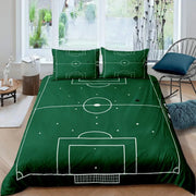Housse de couette football verte personnalisable pour chambre garçon et homme - Ombre Interieur