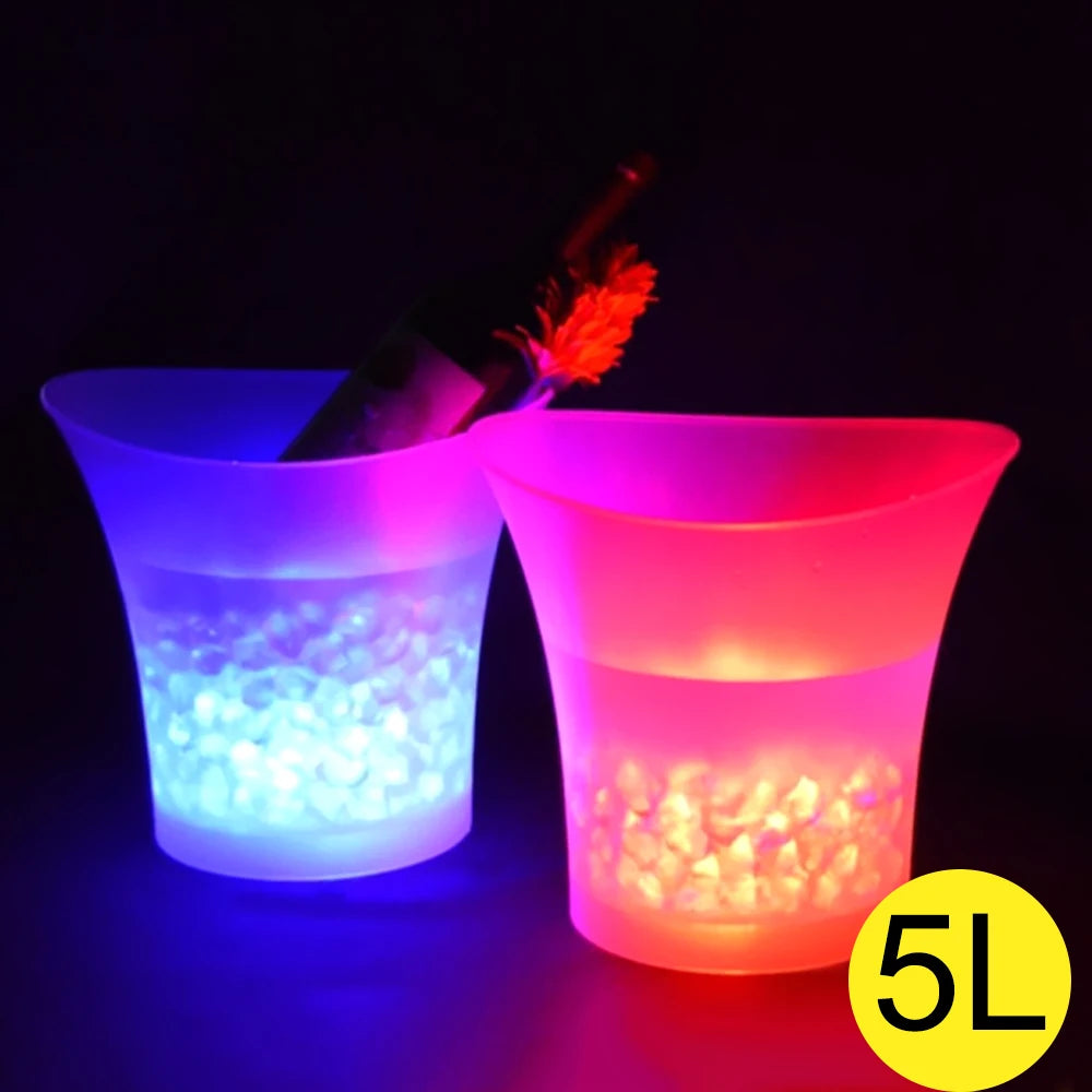 seau glace 5l violet rose orange vert moderne led tringle transparent glaçons