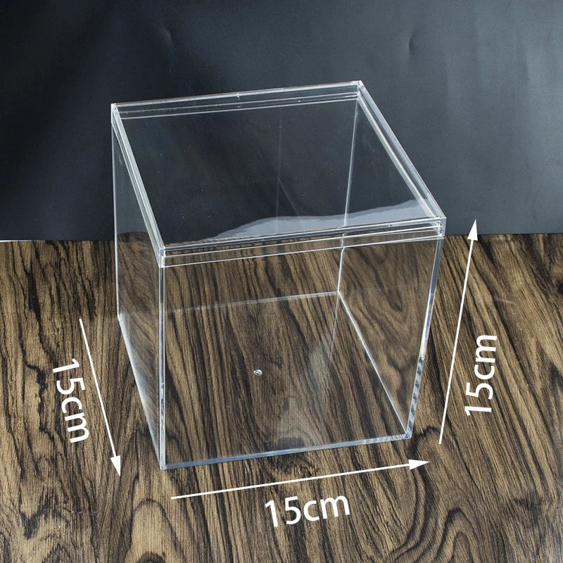 boîtes rangement bijoux transparentes modernes minimalistes inscriptions différentes tailles capacités variées portables