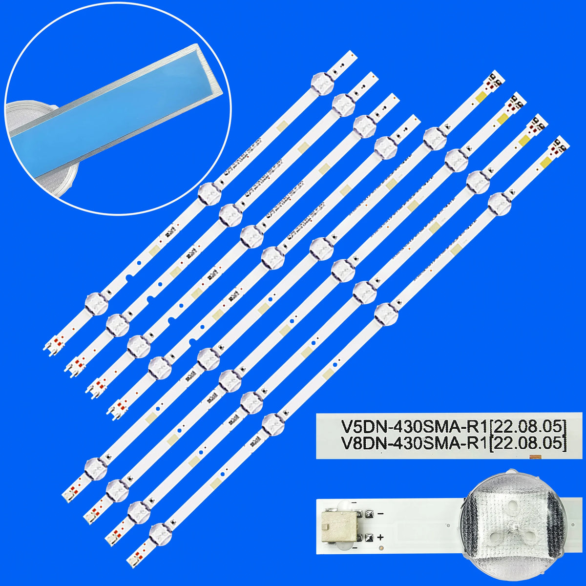 ruban lumineux led blanc moderne adhésif connecteurs électriques fixations facilitées trame rectiligne lisse opaques