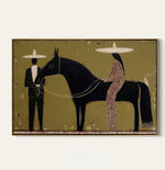 tableau abstrait moderne toile minimaliste noir beige rose pâle sans cadre impression toile rectangle