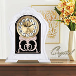 horloge décorative marron foncé rétro chiffres arabes transparente fleurs artificielles vintage européenne