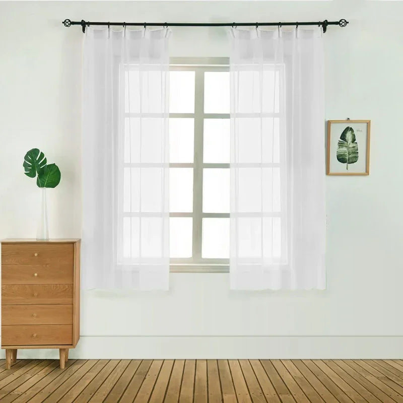 rideau romain transparent moderne minimaliste tulle 100x130cm anneaux chambre hospitalière
