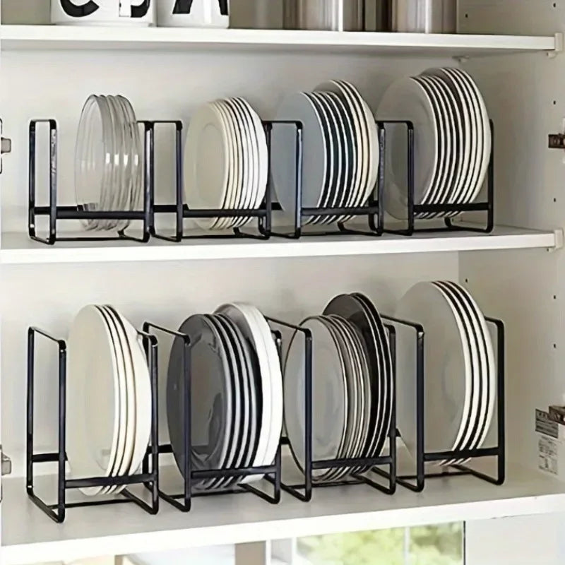 support assiettes noir blanc moderne minimaliste cuisine rangement vertical horizontal ustensiles