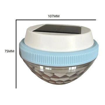 lampe solaire flottante bleu clair transparente motifs géométriques rechargeable extérieur nocturne led moderne