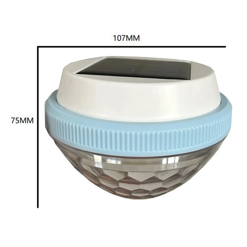 lampe solaire flottante bleu clair transparente motifs géométriques rechargeable extérieur nocturne led moderne