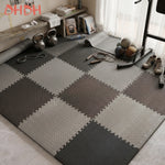 tapis sol modulable gris blanc carreaux antidérapants fitness yoga exercices