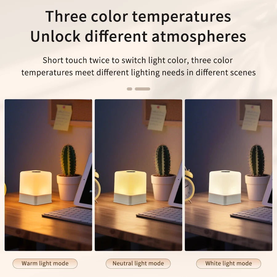 lampe chevet portable change couleur tactile 16 teintes charge usb moderne blanc gris