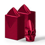 serviettes table satin rouge classiques 30x30cm coton opaques