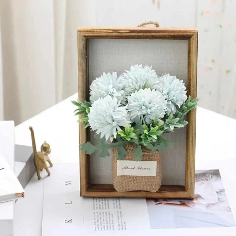 décoration murale bouquet artificiel violet blanc vert rustique bohème toile jute intérieur maison fête