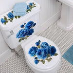cache wc adhésif floral fleurs papillons blanc vert bleu rose violet mignon 30cmx59cm