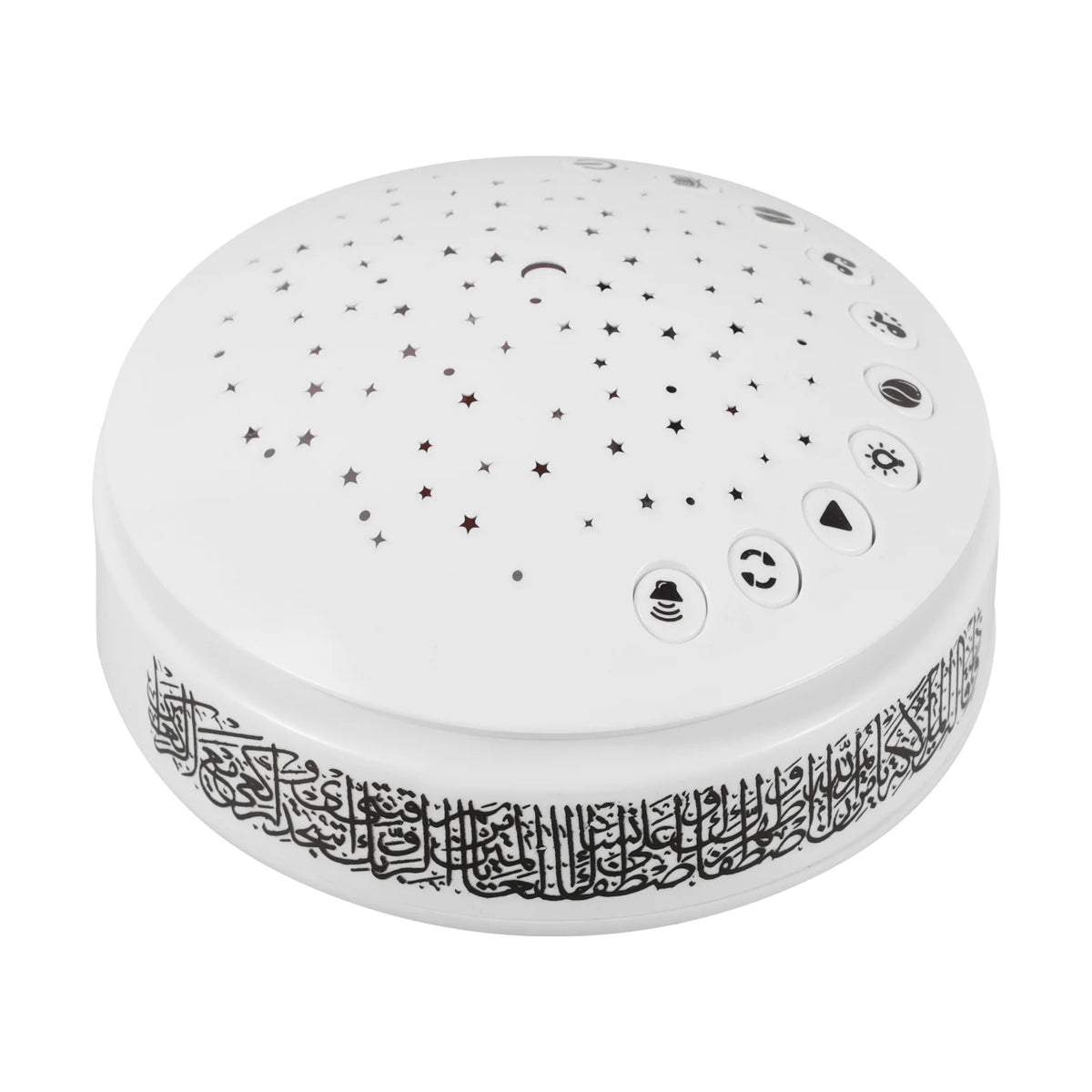 projecteur lumineux étoiles lune sons apaisants blanc haut parleur motifs arabes chambre enfant moderne