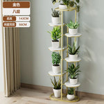 étagère métal multi niveaux plantes moderne extérieur intérieur or noir blanc
