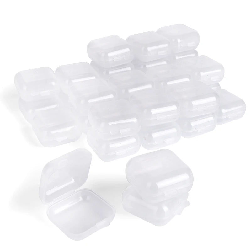 boîtes rangement transparentes modernes clips fermeture poignées 3.5cm 5.5cm bijoux pièces crafts