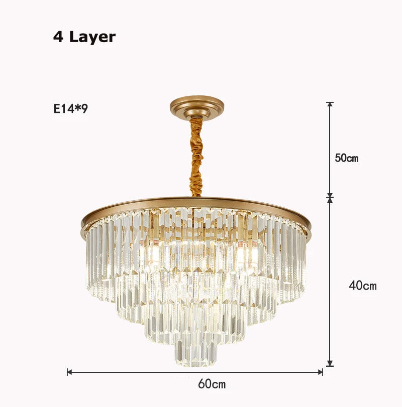 lustre moderne élégant doré transparent prismes géométriques câble led chambre salle mangerhôtel