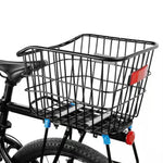 panier vélo noir maille métallique clips fixation poignée durable universel extérieur moderne