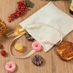 sac main uni toile beige clair classique sans fermeture éclair poignées affaires durable réutilisable