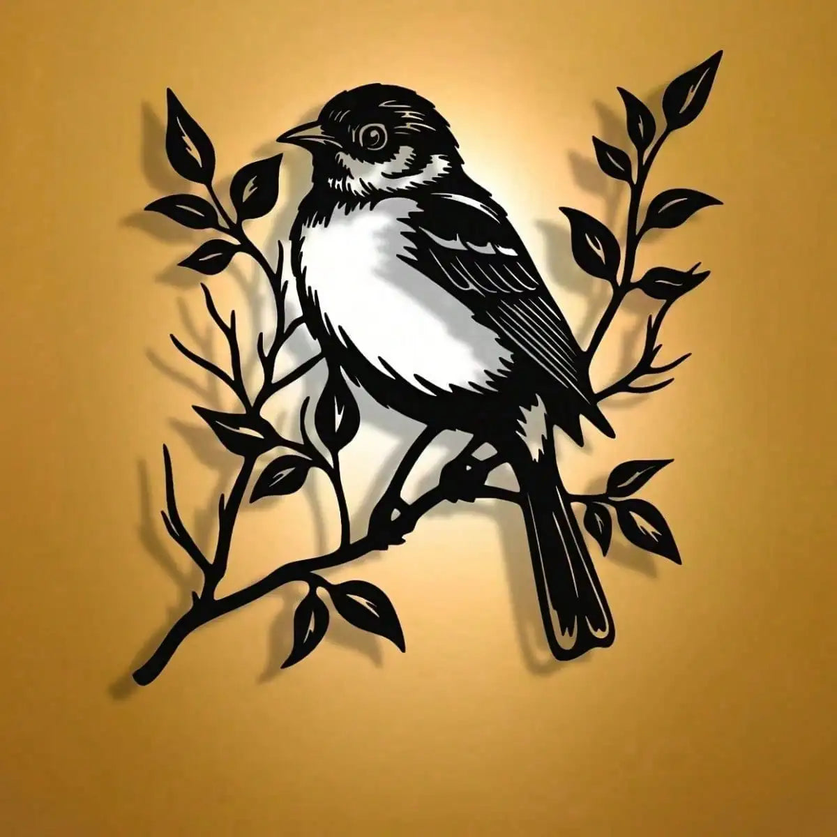 décoration murale oiseau métal noir blanc silhouette artiste