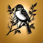 décoration murale oiseau métal noir blanc silhouette artiste