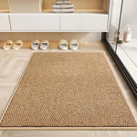 tapis moderne anti dérapant durable polyester texture tissée beige clair intérieur salon