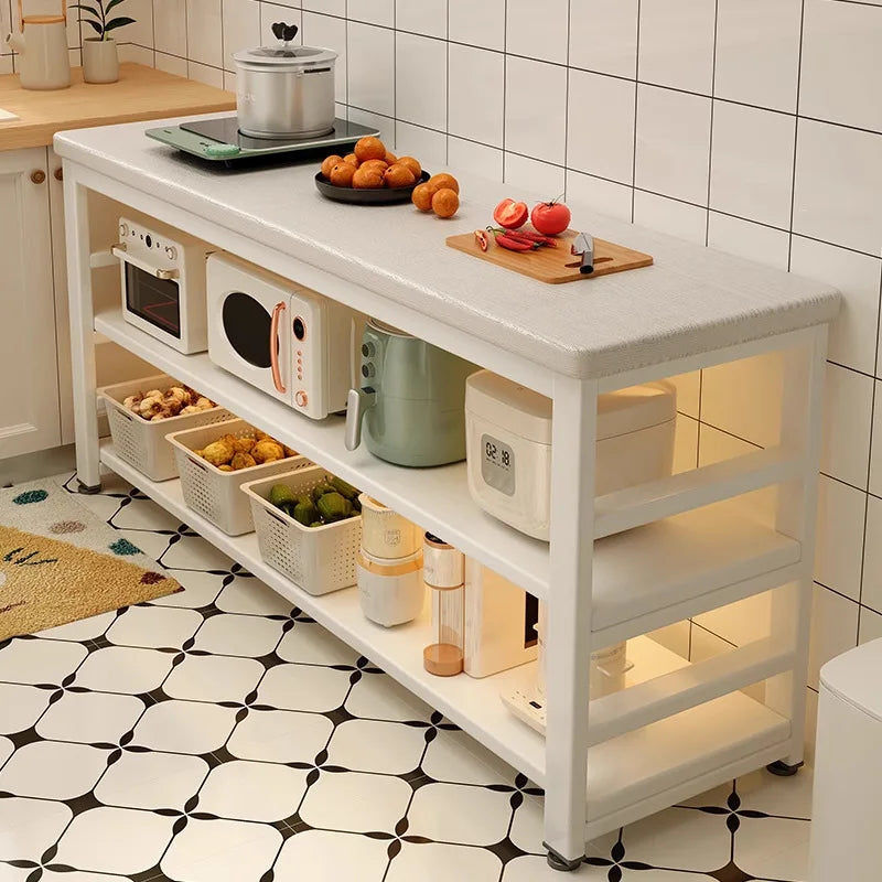 meuble cuisine blanc moderne tiroirs tablettes roulettes multifonctionnel 120cm 60cm 80cm