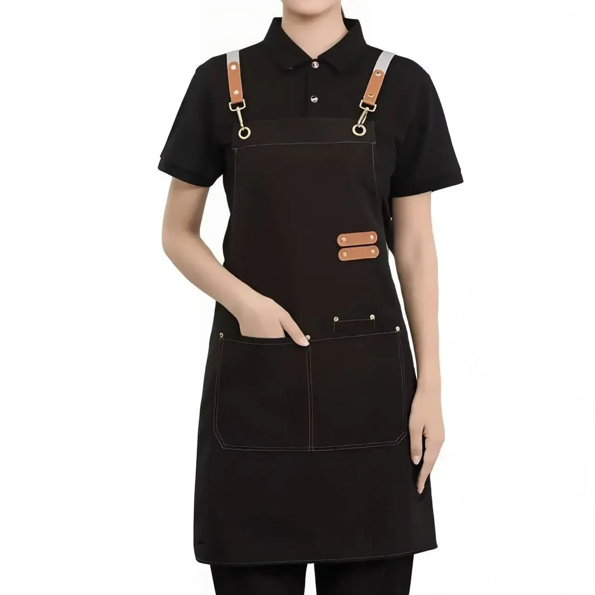 tablier ajustable imprimé logo brodé noël noir beige poche glissière ciseaux opaquet classique