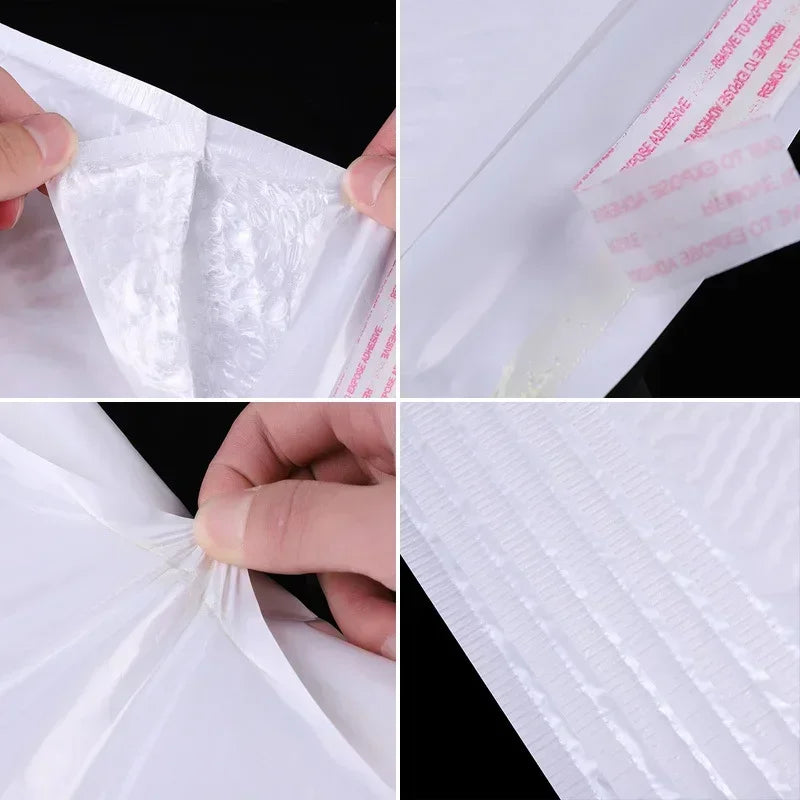 enveloppes bulles auto scellantes 500 pieces blanc texture bulle moderne adhésif rembourrées expédition imperméable