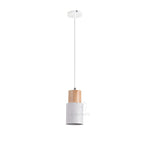 lampe suspendue moderne minimaliste vert noir blanche bois clair abatjour cylindrique