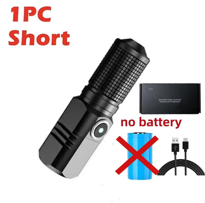 lampe torche noire rechargeable 1600lm ip64 zoom texturée rainures compact moderne