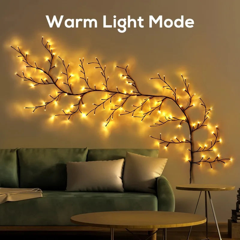guirlande lumineuse led branche naturelle 144 led prise usb télécommande