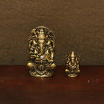 statues ganesha bronze doré sculptures détaillées motifs floraux traditionnel hindou maison