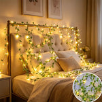 feuilles vertes led guirlande decoration murale boheme 78cm 196cm 393cm 50led 100led festive