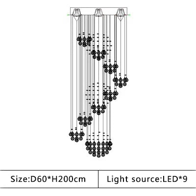 suspension lumineuse moderne transparentes salon restaurant chambre principal