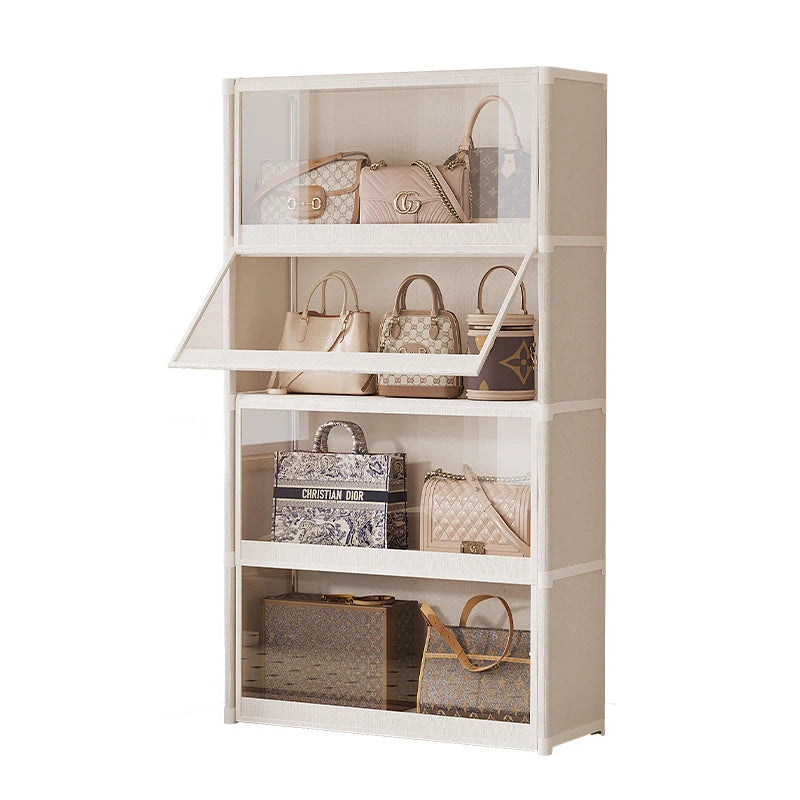 étagère bagages moderne acier inoxydable blanc anti poussière niveaux 42 cm