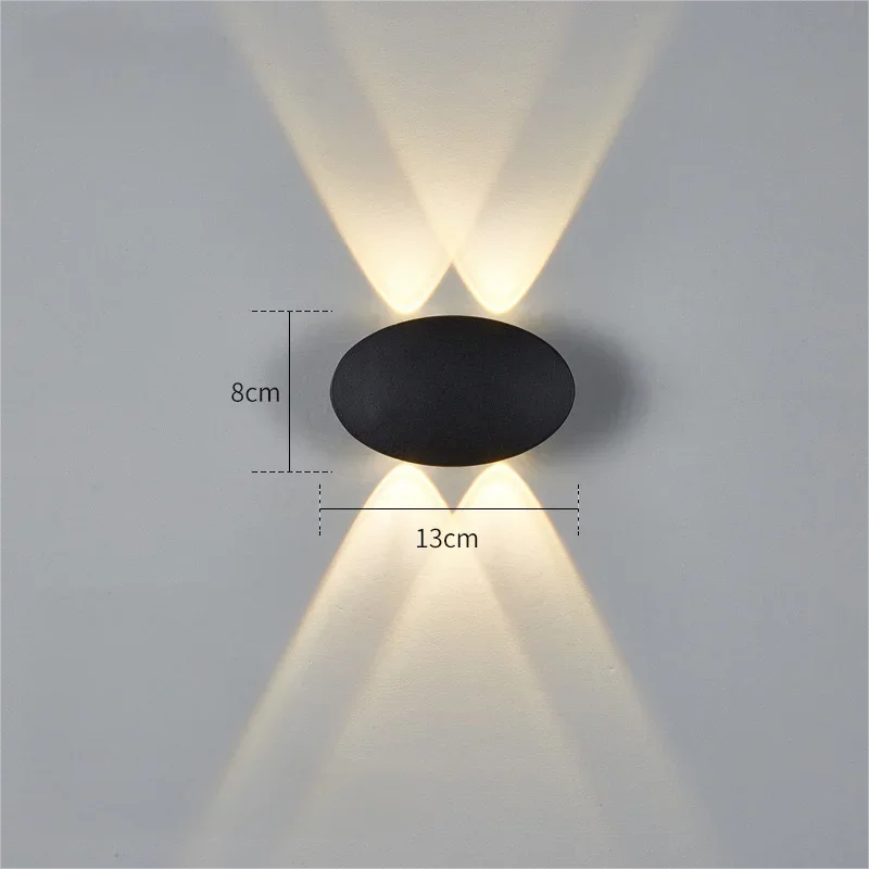 applique murale led ip65 4w noir contemporaine adhésive extérieur intérieur