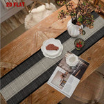 nappe table carreaux noir gris blanche moderne décoration intérieure automne hiver lin