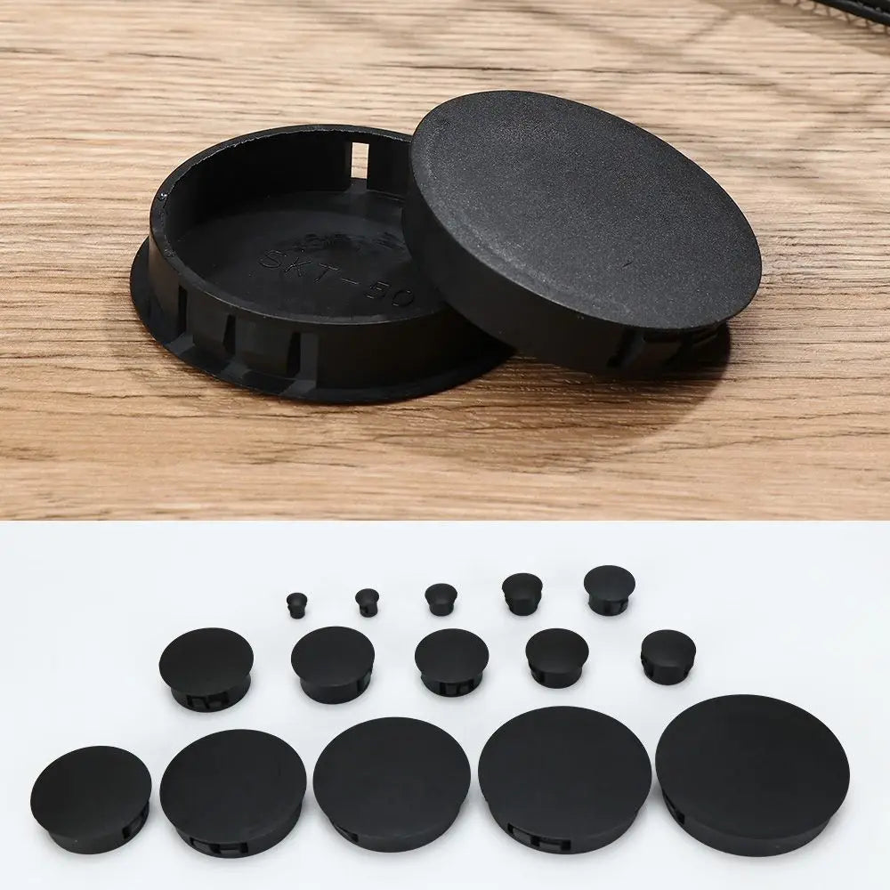 bouchons trou noirs plastique adhésifs pratiques pièces round variées dimensions