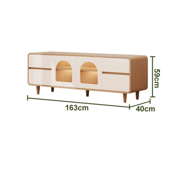 meuble tv blanc bois massif moderne support téléviseur salon décoration tapis plante