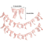 décoration festive guirlande nœuds rose tissu texturé semi transparent mariage anniversaire enfant baby shower