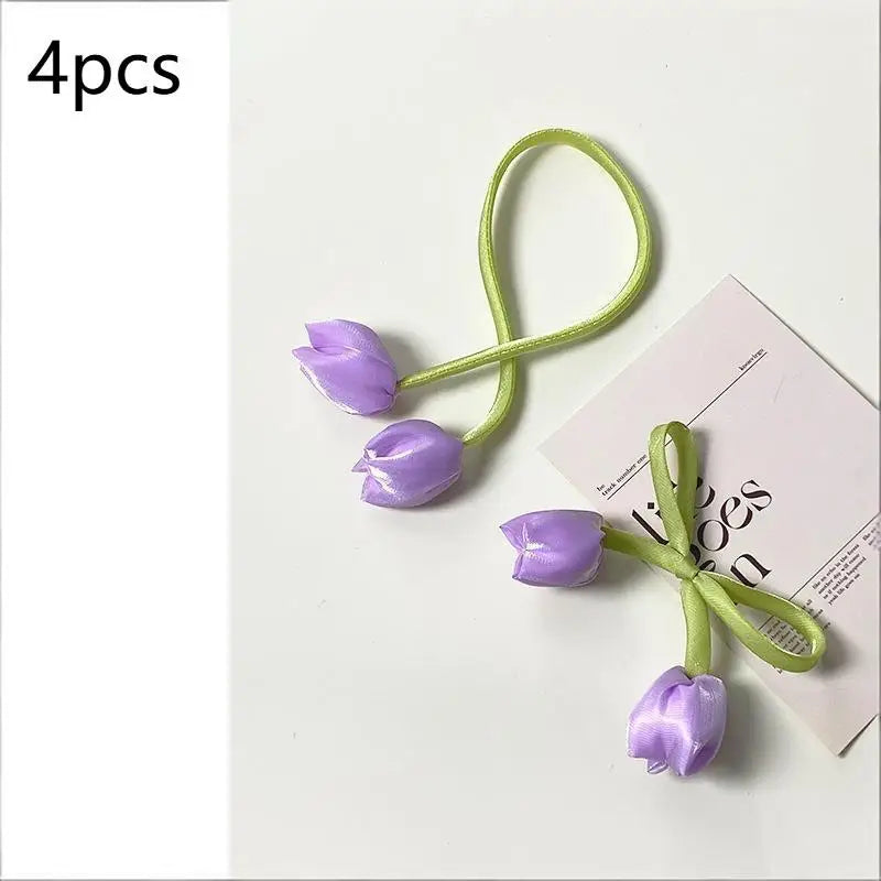 rideaux tulipes relief blanc rose vert violet moderne élégant fixations rubans réglables