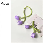 rideaux tulipes relief blanc rose vert violet moderne élégant fixations rubans réglables