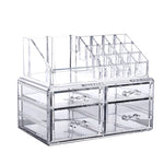 organisateur bijoux boîte transparente moderne poignées plastique grande taille cosmétiques maquillage soins peau