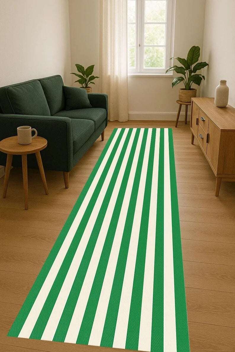 tapis moderne rayures verticaux rouge jaune blanc bleu marron minimaliste salon entrée chambreextérieur
