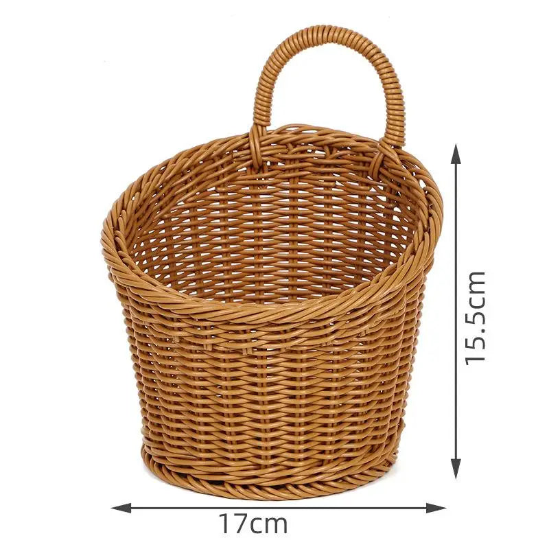 paniers rangement rotin tressé marron clair respectueux l'environnement utilisation multiple organisation cuisine fruits légumes